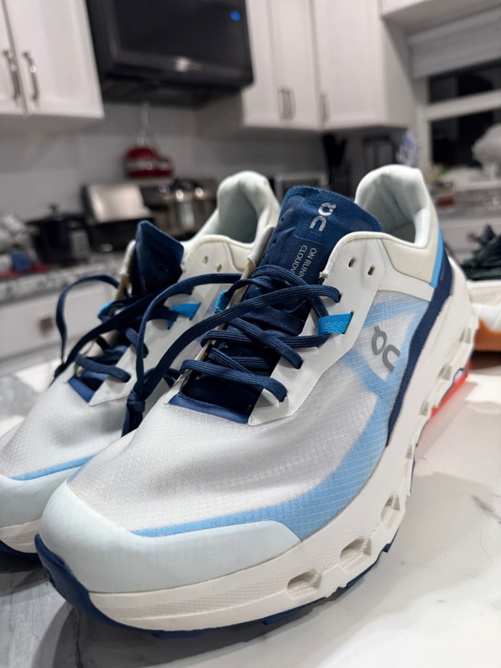 On Running Cloudsurfer Lightweight Running Shoes - White & Blue - Picture 9 of 9